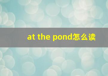 at the pond怎么读